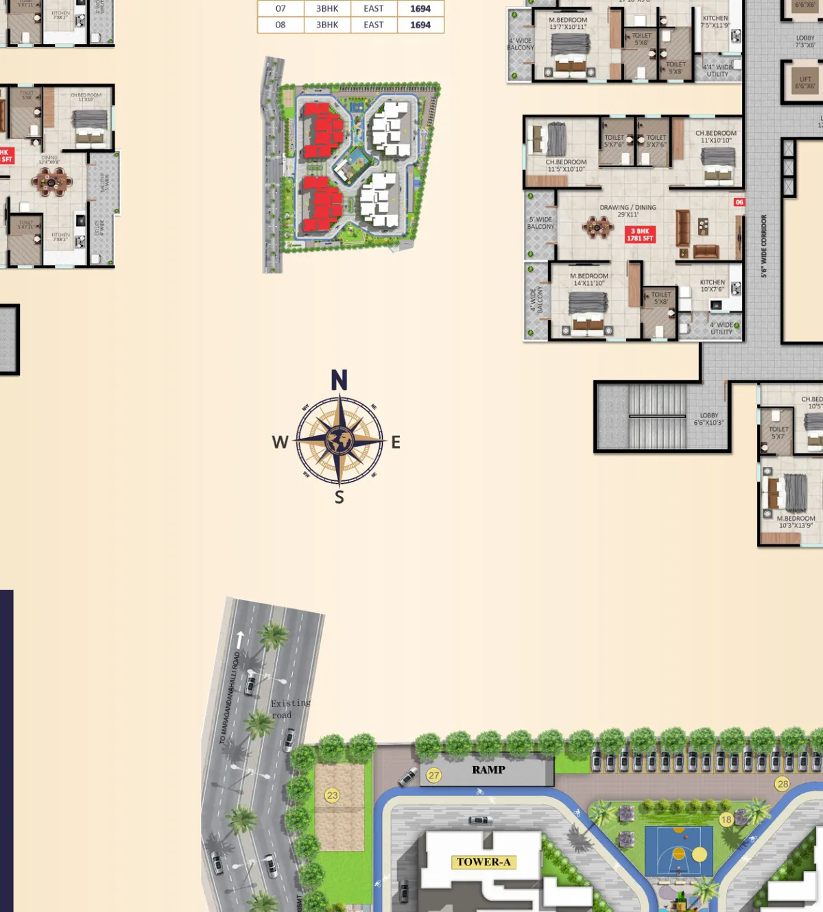 Master plan of Habulus Tranquil showing tower placement, open space, and amenity zones